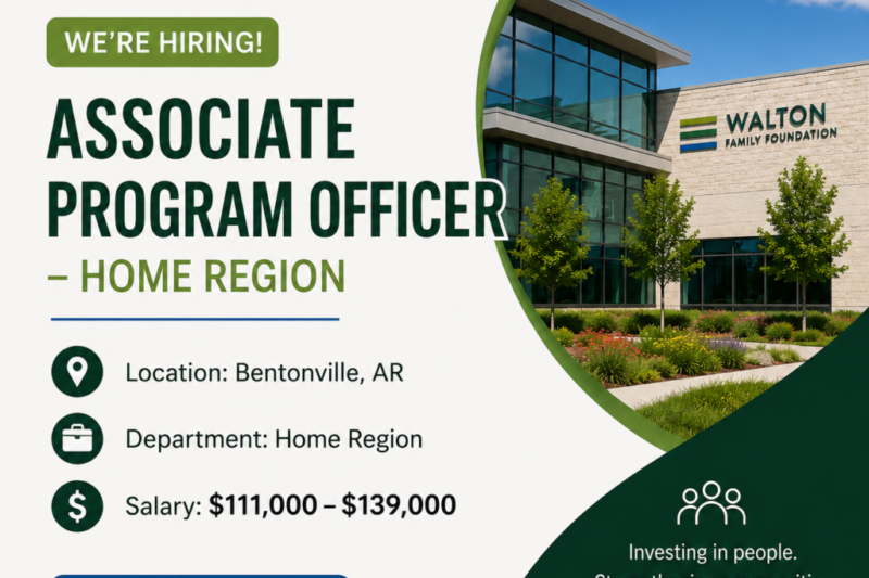 Walton Family Foundation Associate Program Officer Jobs 2026 in Arkansas, USA | Salary $111,000–$139,000 Per Year