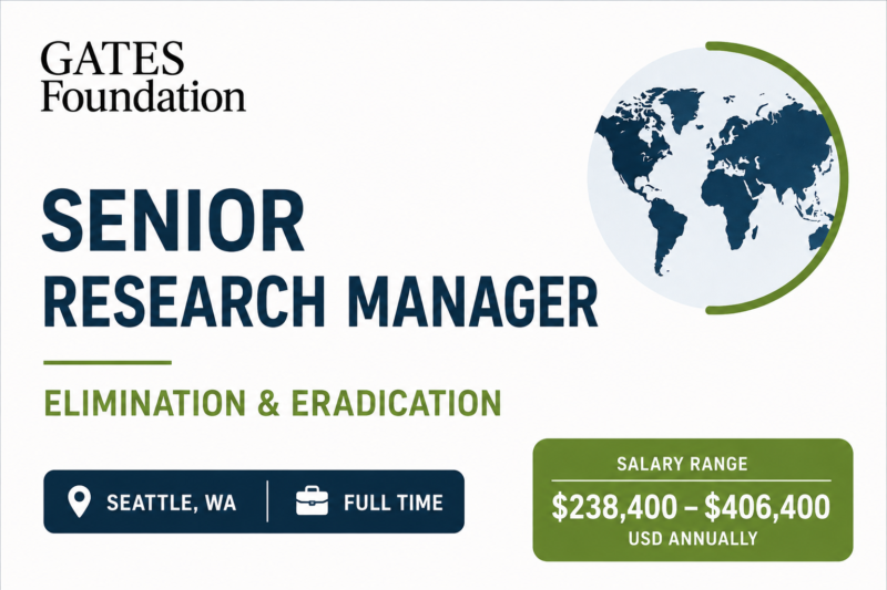 Gates Foundation Senior Research Manager Jobs 2026 | Salary Up to USD 406,400
