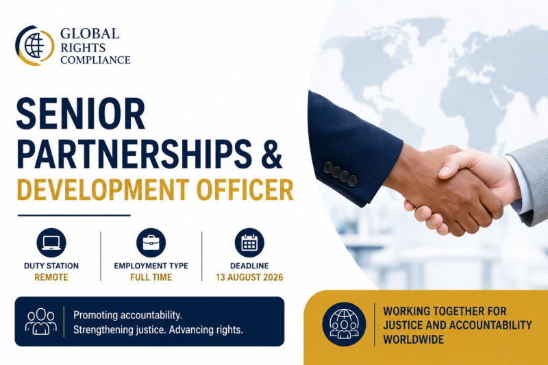 Remote Senior Partnerships & Development Officer Jobs 2026 | Global Rights Compliance