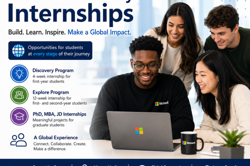 Microsoft Global University Internships 2027: Launch Your Career with One of the World’s Leading Technology Companies