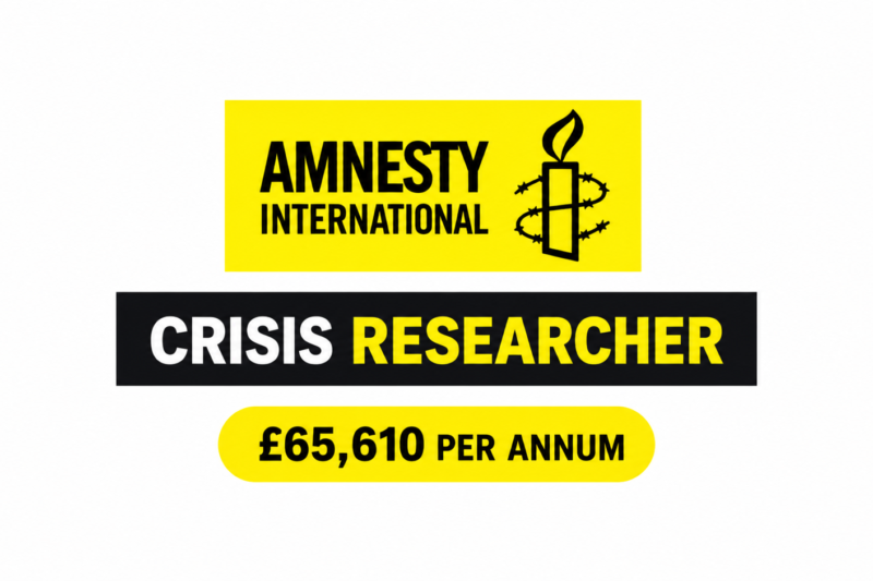 Amnesty International Crisis Researcher Jobs 2026: London and Madrid