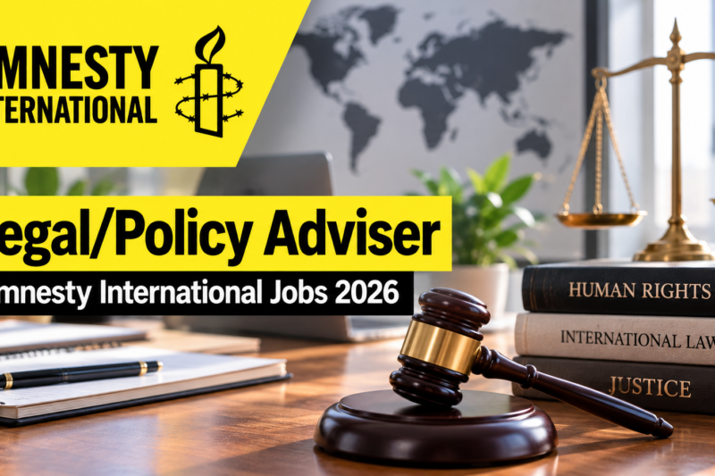 Amnesty International Jobs 2026: Legal/Policy Adviser Position in Johannesburg and Other Locations