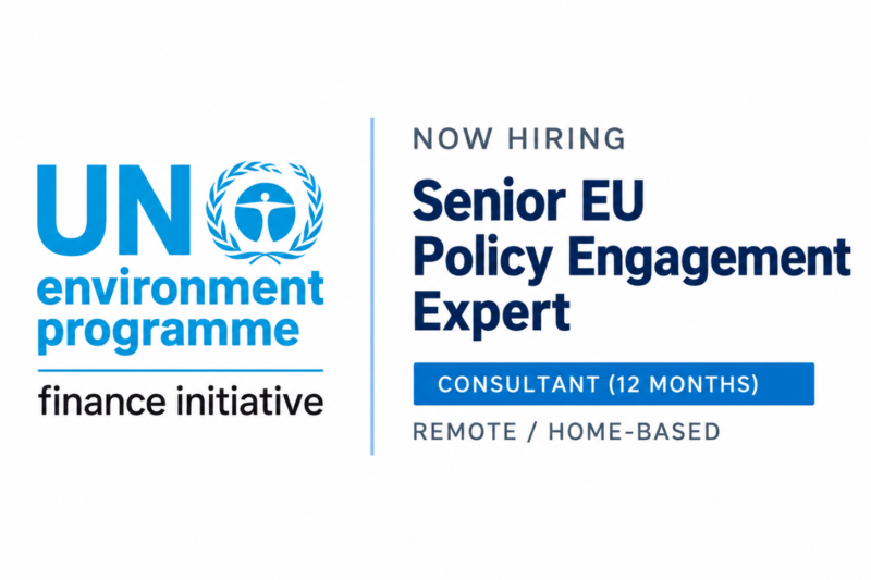 UNEP Finance Initiative Jobs 2026: Senior EU Policy Engagement Expert – Remote Consultant Role