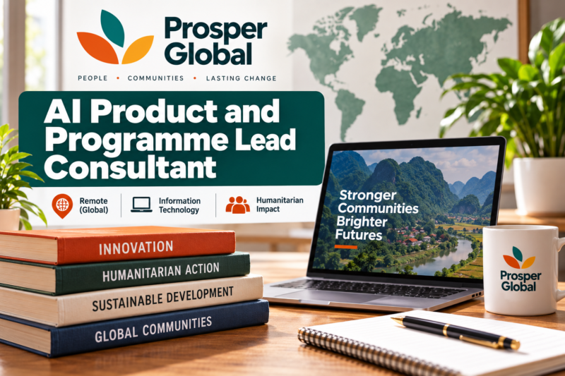 AI Product and Programme Lead Consultant at Prosper Global 2026 – Remote Global Opportunity