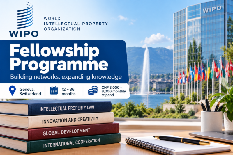 WIPO Fellowship Programme 2026: Earn CHF 3,000–8,000 Monthly in Geneva, Switzerland