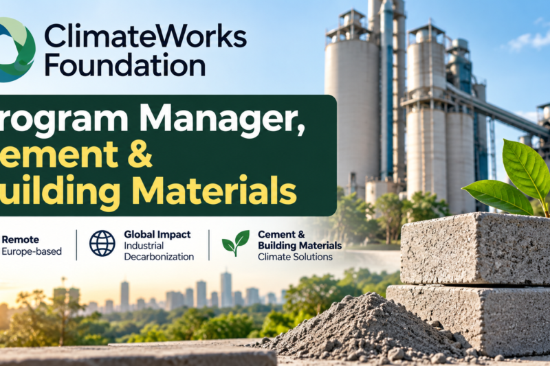 ClimateWorks Foundation Jobs 2026: Program Manager, Cement & Building Materials